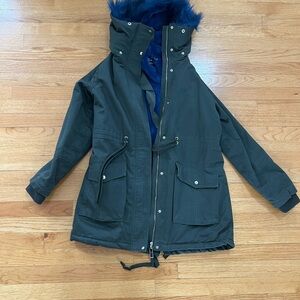 Dex Dark Green Hooded Parka Coat